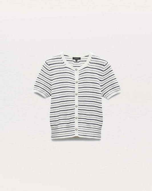 ディナ ストライプ ショートスリーブ カーディガン