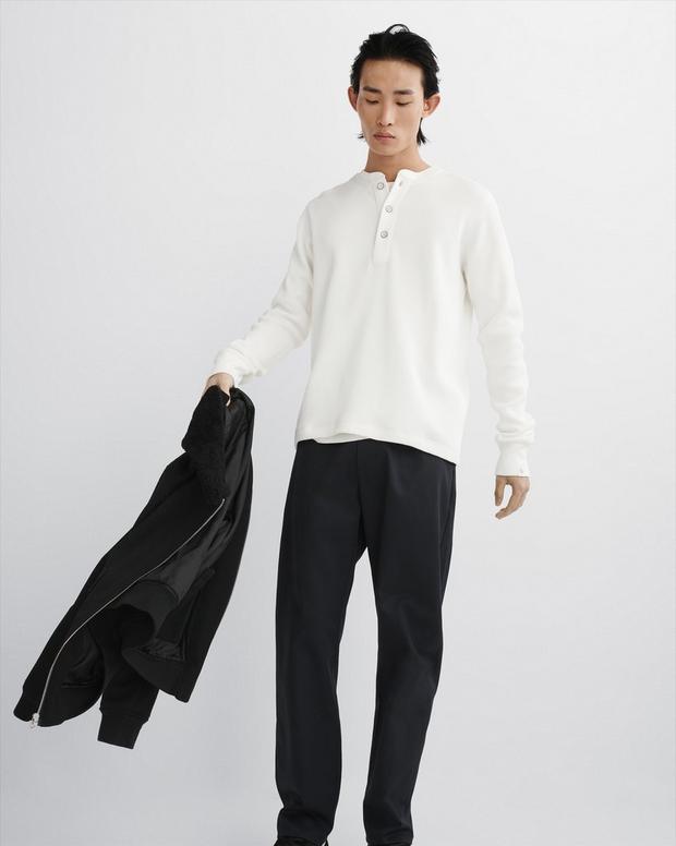 ガーメント ダイ ワッフル ヘンリー - IVORY