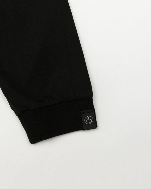 ロング スリーブ クルーネックT w/ポケット – BLACK