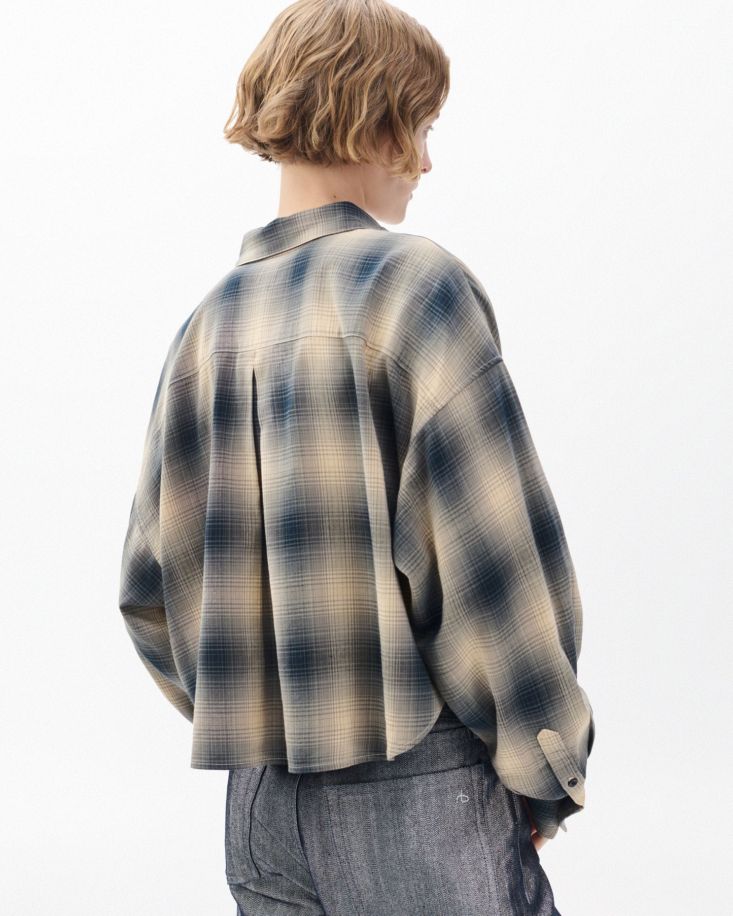 マリン クロップ プレイド シャツ