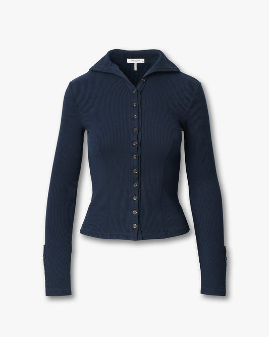 ザ ニット リブ ボタン カーディガン