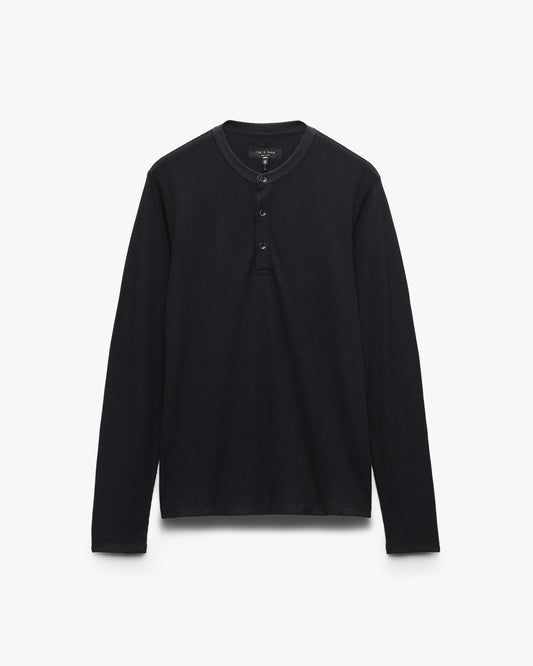 テック ワッフル ヘンリー - BLACK