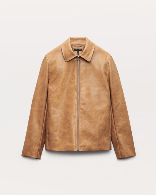 ジョーディー フォックス レザー ジャケット - CAMEL