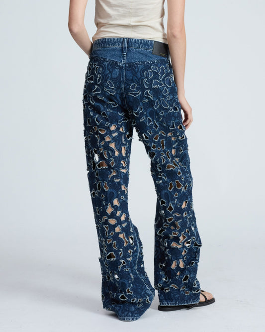 ローガン ミッドライズ ワイドレッグ フローラル カットアウト