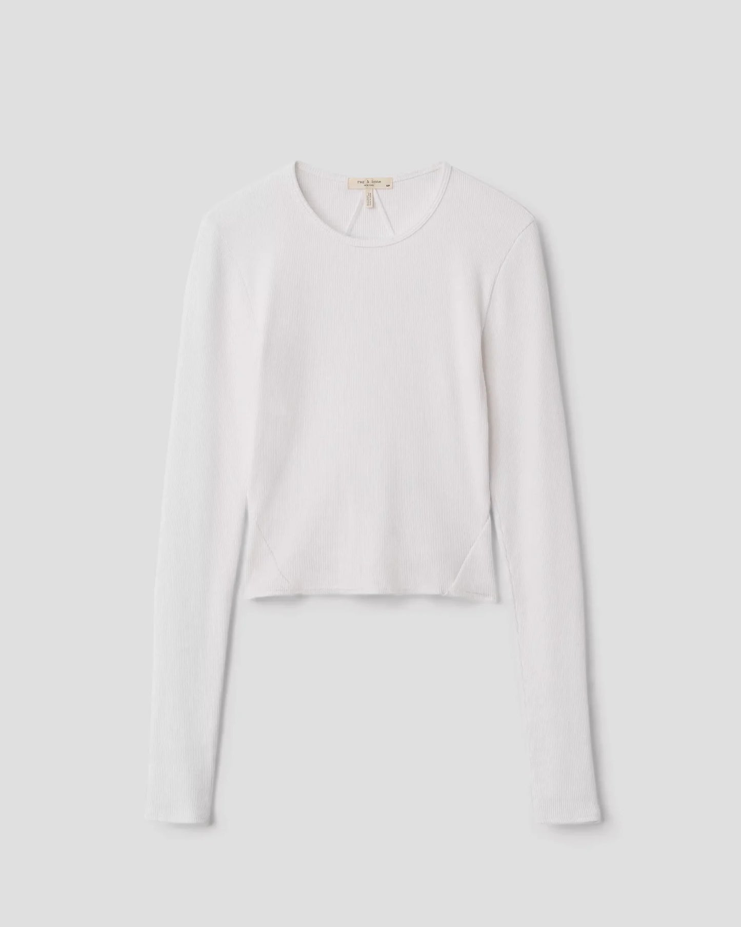 エッセンシャル　リブ　ロングスリーブ - WHITE