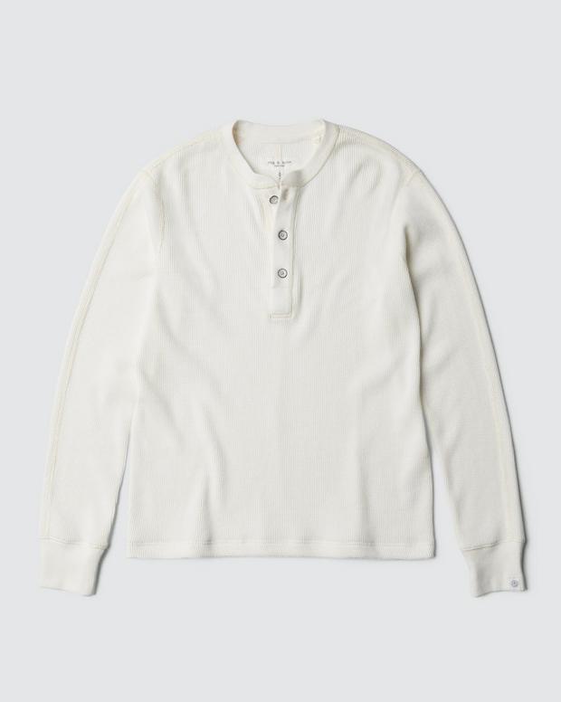 ガーメント　ダイ　ワッフル　ヘンリー - IVORY