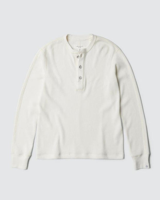 ガーメント　ダイ　ワッフル　ヘンリー - IVORY
