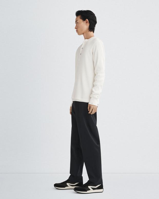 ガーメント　ダイ　ワッフル　ヘンリー - IVORY