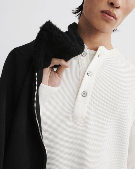 ガーメント　ダイ　ワッフル　ヘンリー - IVORY