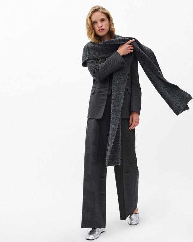 イリーナ　ストライプ　ハイライズ　テイラード　パンツ