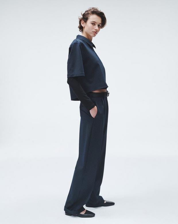 ジュニー　ポンチ　トップ - NAVY STRIPE