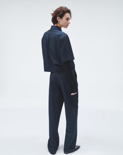 ジュニー　ポンチ　トップ - NAVY STRIPE
