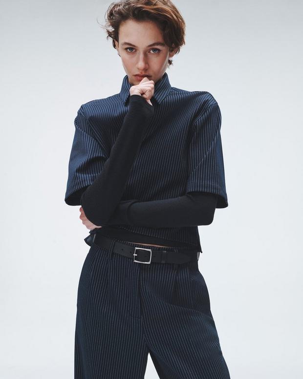 ジュニー　ポンチ　トップ - NAVY STRIPE