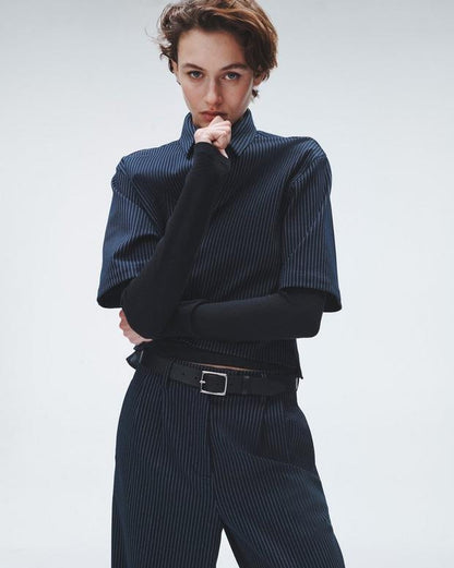 ジュニー　ポンチ　トップ - NAVY STRIPE