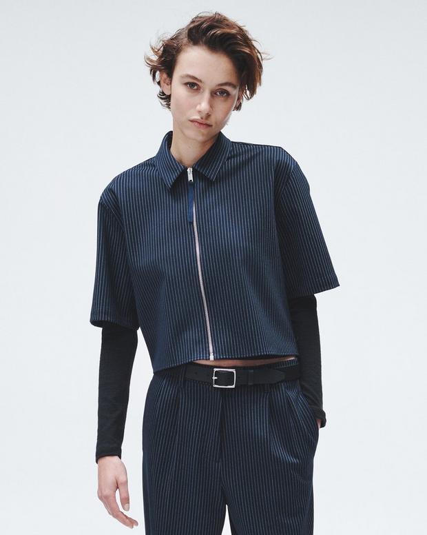 ジュニー　ポンチ　トップ - NAVY STRIPE