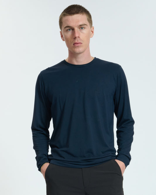 クラシック　ロングスリーブT　イン　テック　ジャージ - NAVY