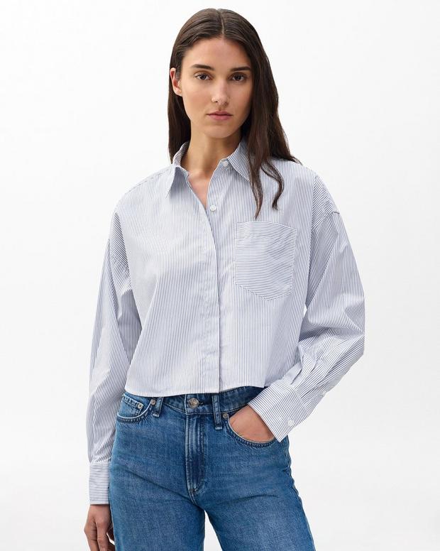 マリン　クリップ　ストライプ　シャツ