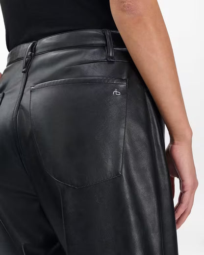 フィービー　フォックス　レザー　ドローコード　パンツ - BLACK