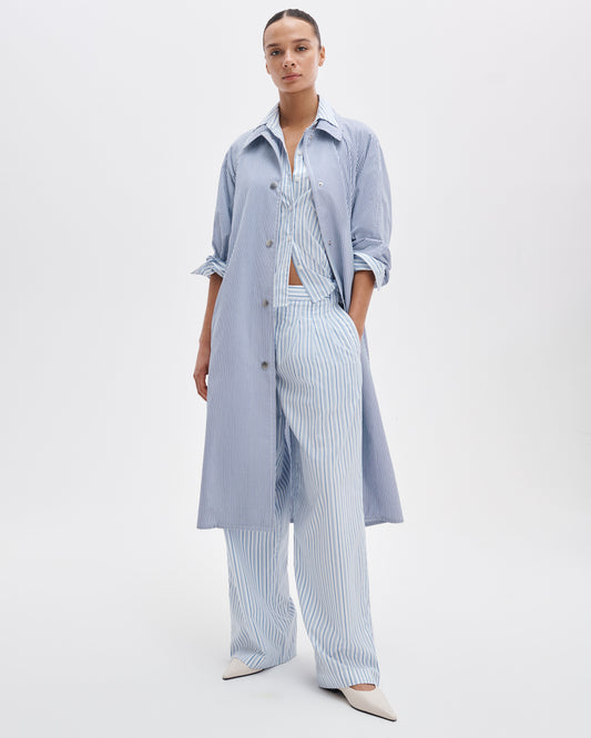 ガイル　ストライプ　ポプリン　トレンチ