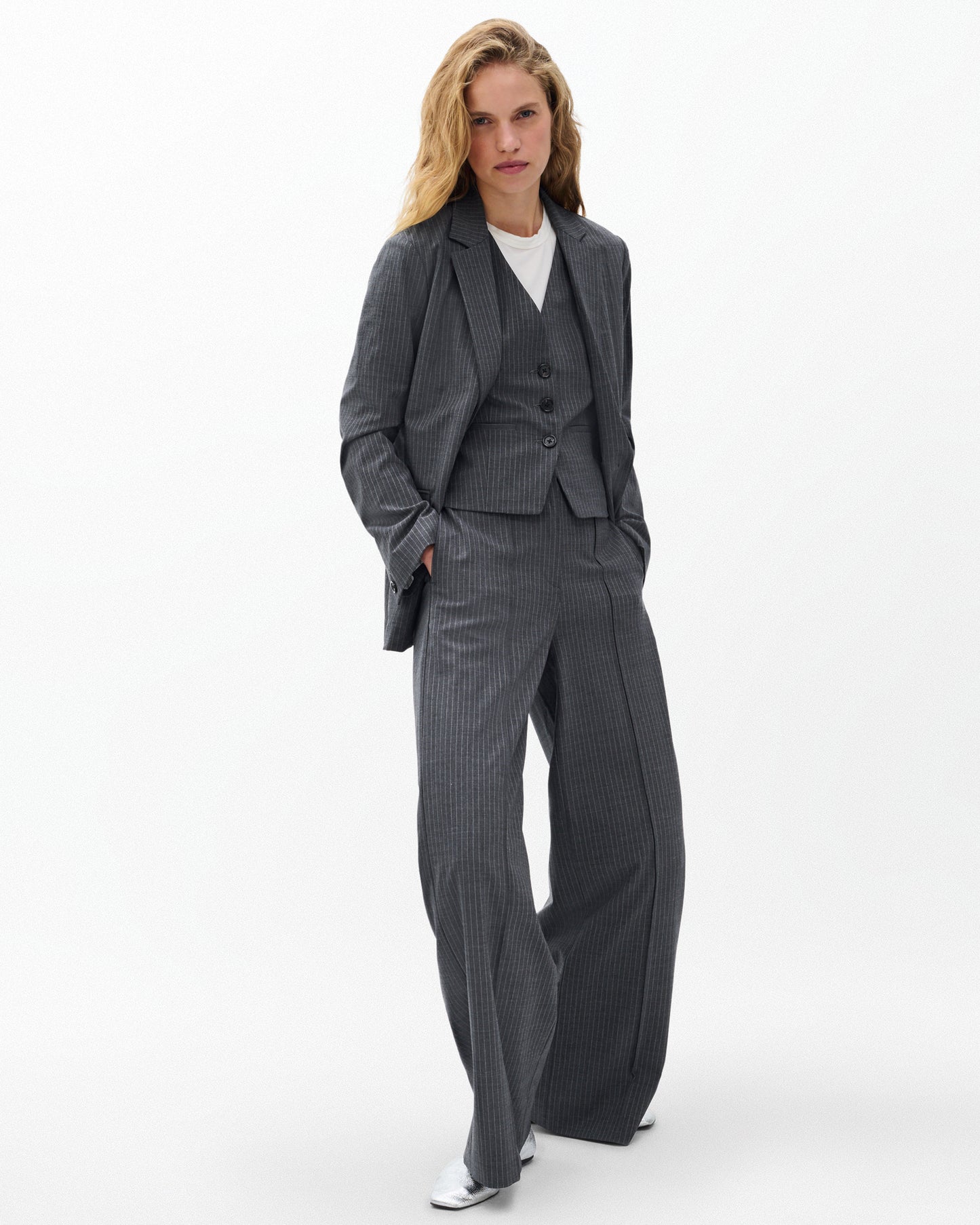 ジェニファー　ストライプ　コンボ　ブレザー