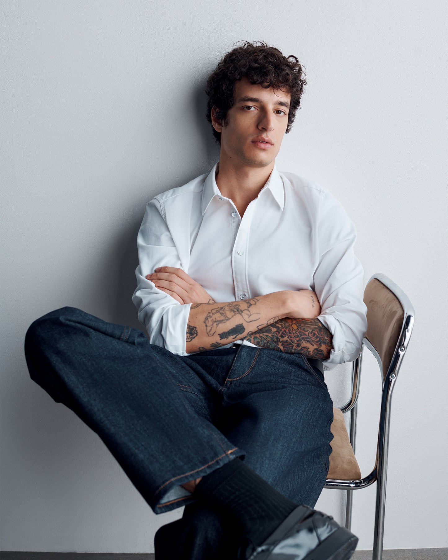 トムリン　ストレッチ　ドビー　シャツ