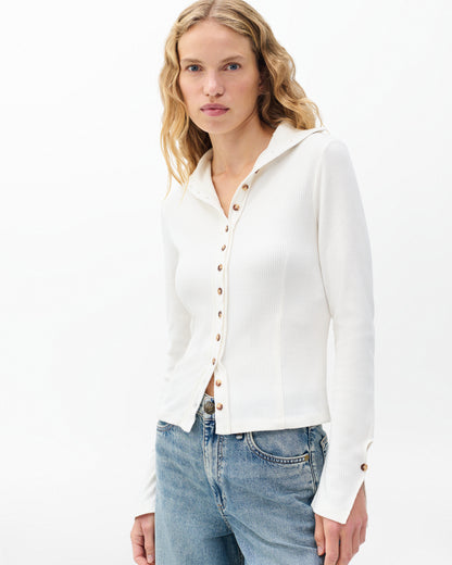 ザ　ニット　リブ　ボタン　カーディガン