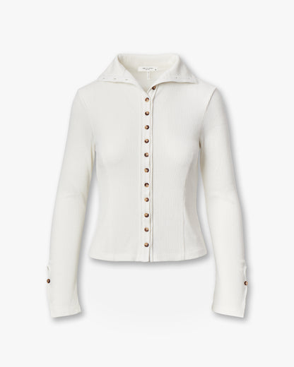 ザ　ニット　リブ　ボタン　カーディガン