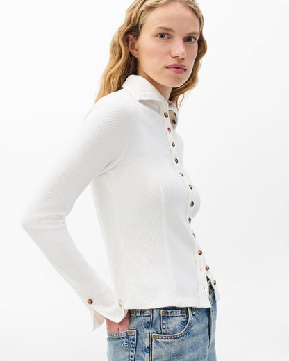 ザ　ニット　リブ　ボタン　カーディガン