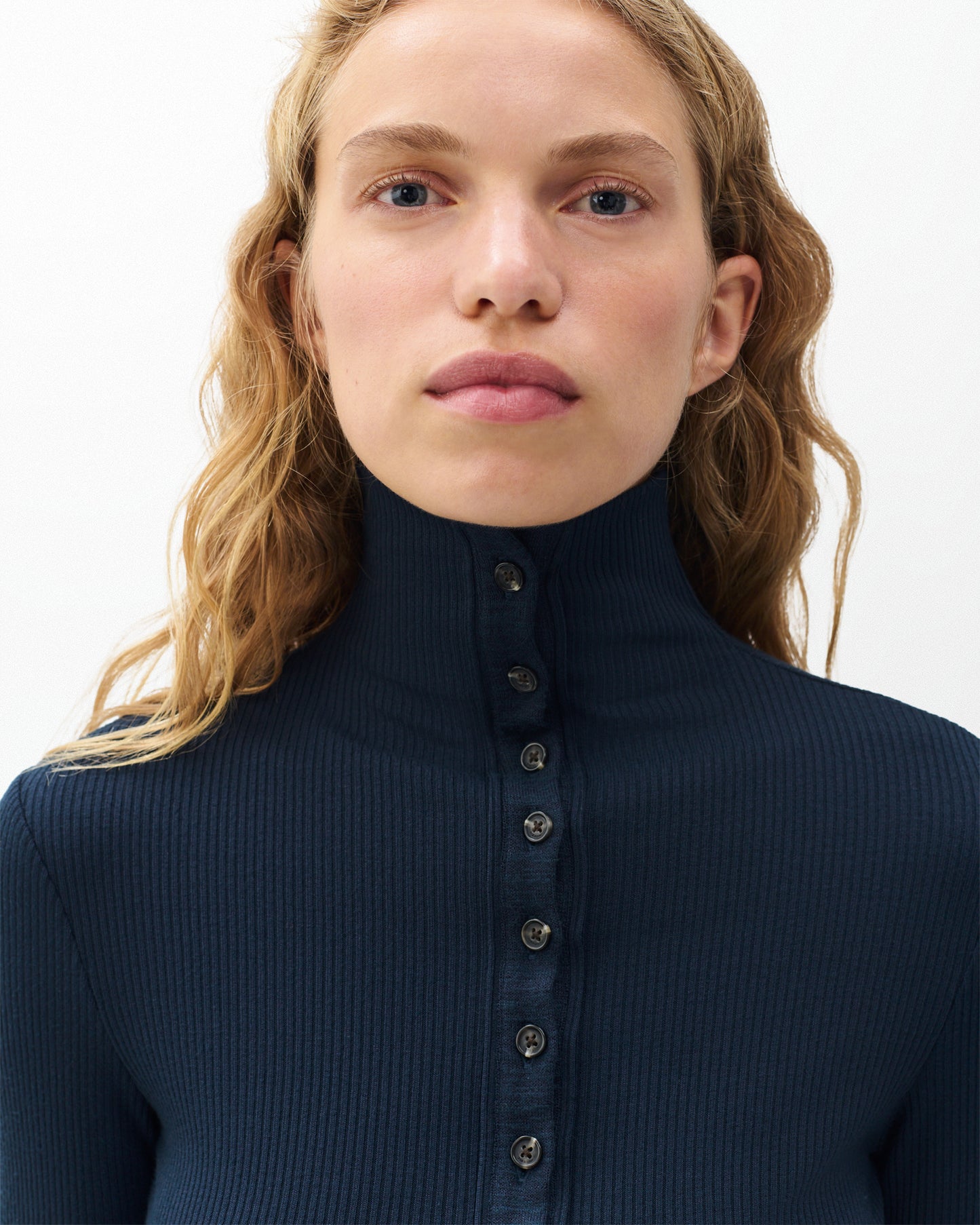 ザ　ニット　リブ　ボタン　カーディガン