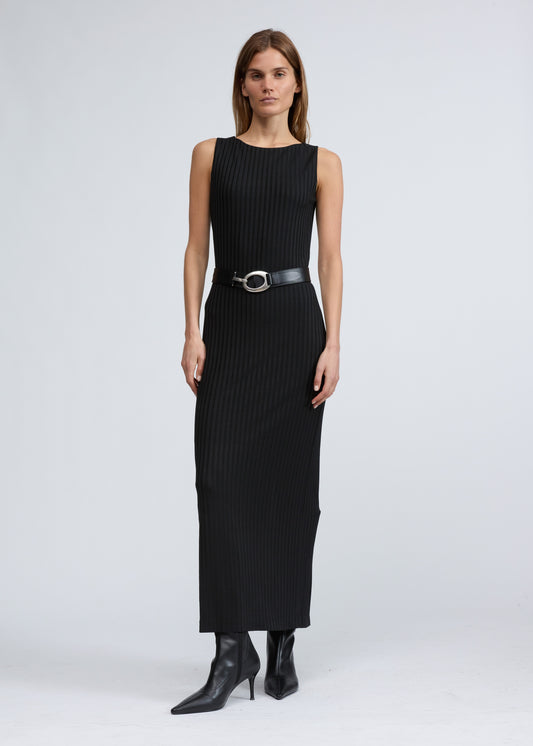 ナターリア　ボートネック　ミディドレス