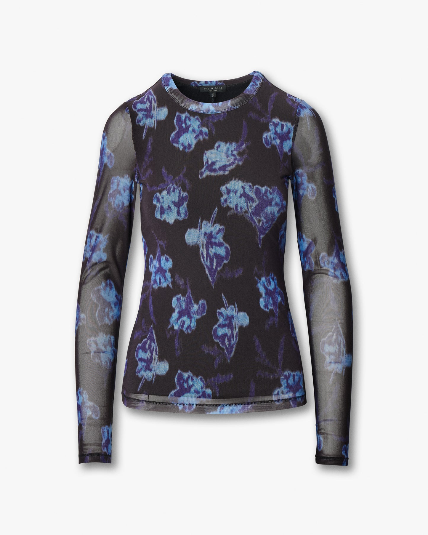 ヤナ　プリント　メッシュ　ロングスリーブT