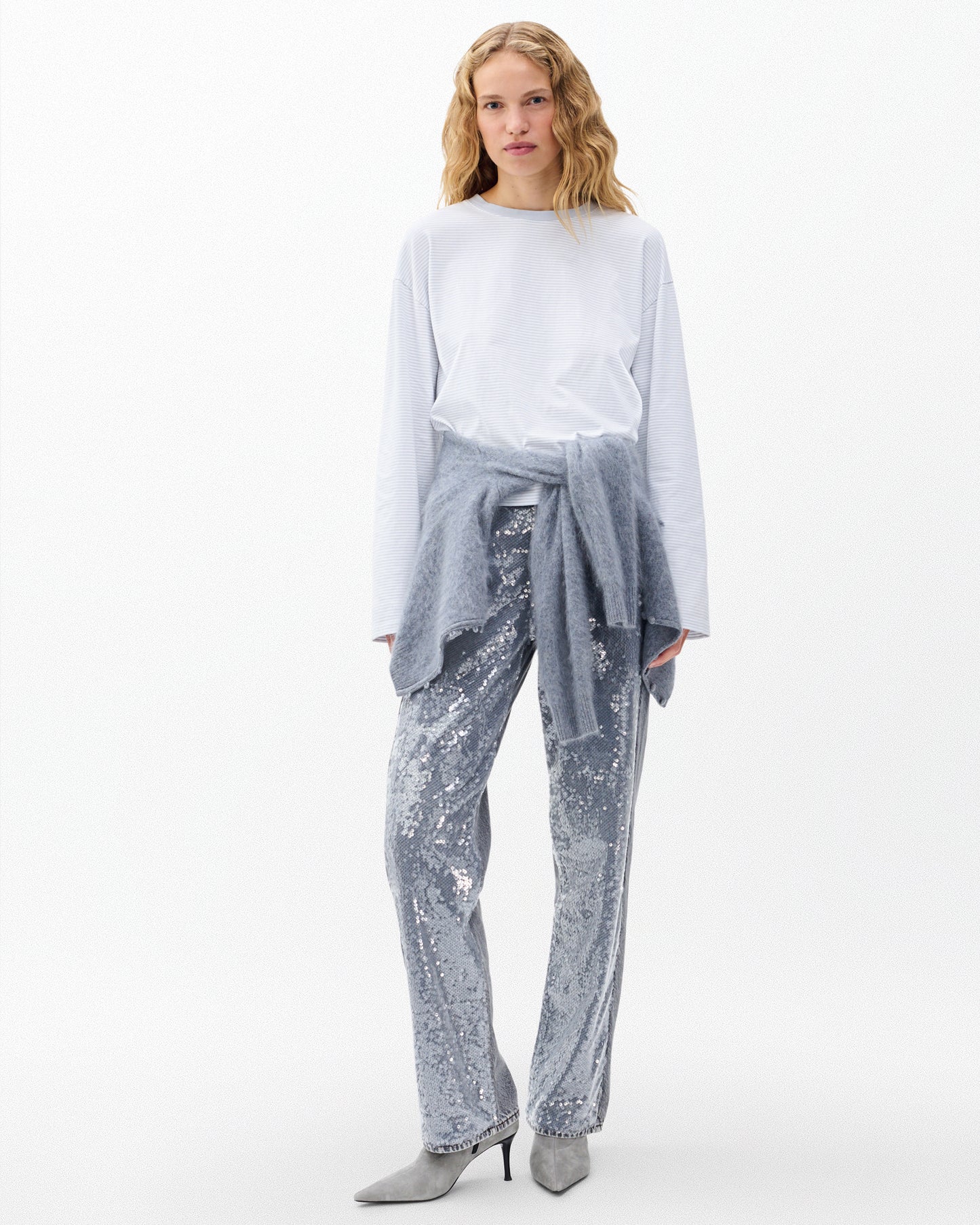 ケリー　ストライプ　ボクシー　ロングスリーブ