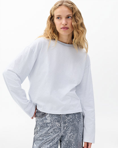 ケリー　ストライプ　ボクシー　ロングスリーブ