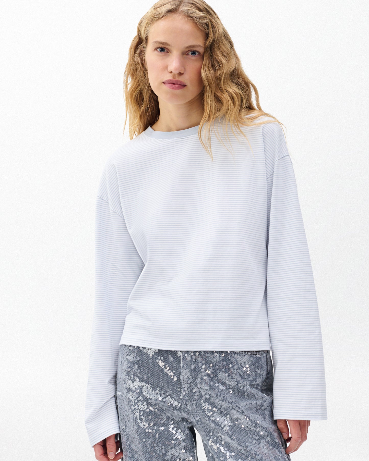 ケリー　ストライプ　ボクシー　ロングスリーブ