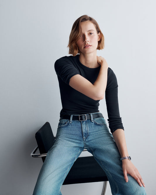 ザ　エッセンシャル　リブ　クルー　ロングスリーブ