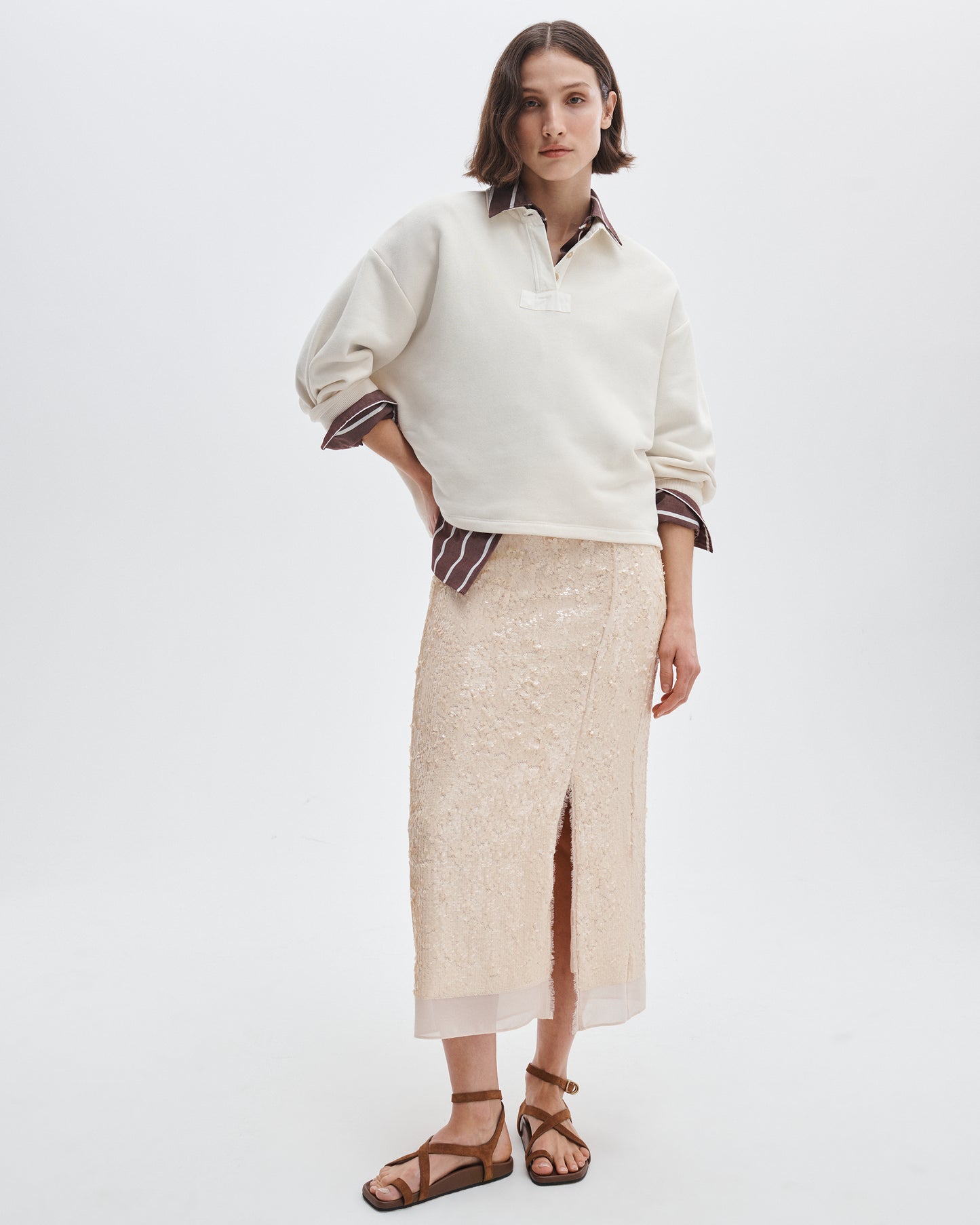 ヴィンテージ　テリー　オーバーサイズ　ポロ　スウェットシャツ