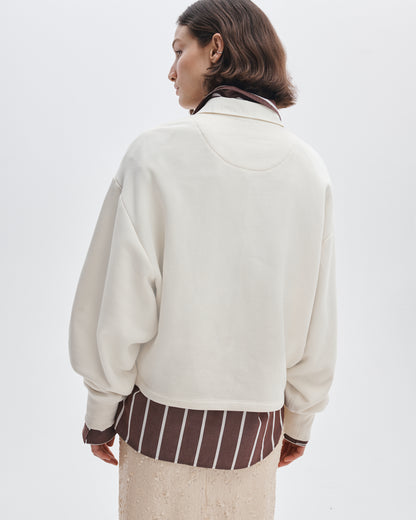 ヴィンテージ　テリー　オーバーサイズ　ポロ　スウェットシャツ