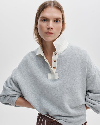 ヴィンテージ　テリー　オーバーサイズ　ポロ　スウェットシャツ