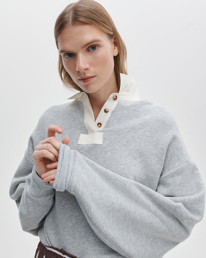 ヴィンテージ　テリー　オーバーサイズ　ポロ　スウェットシャツ