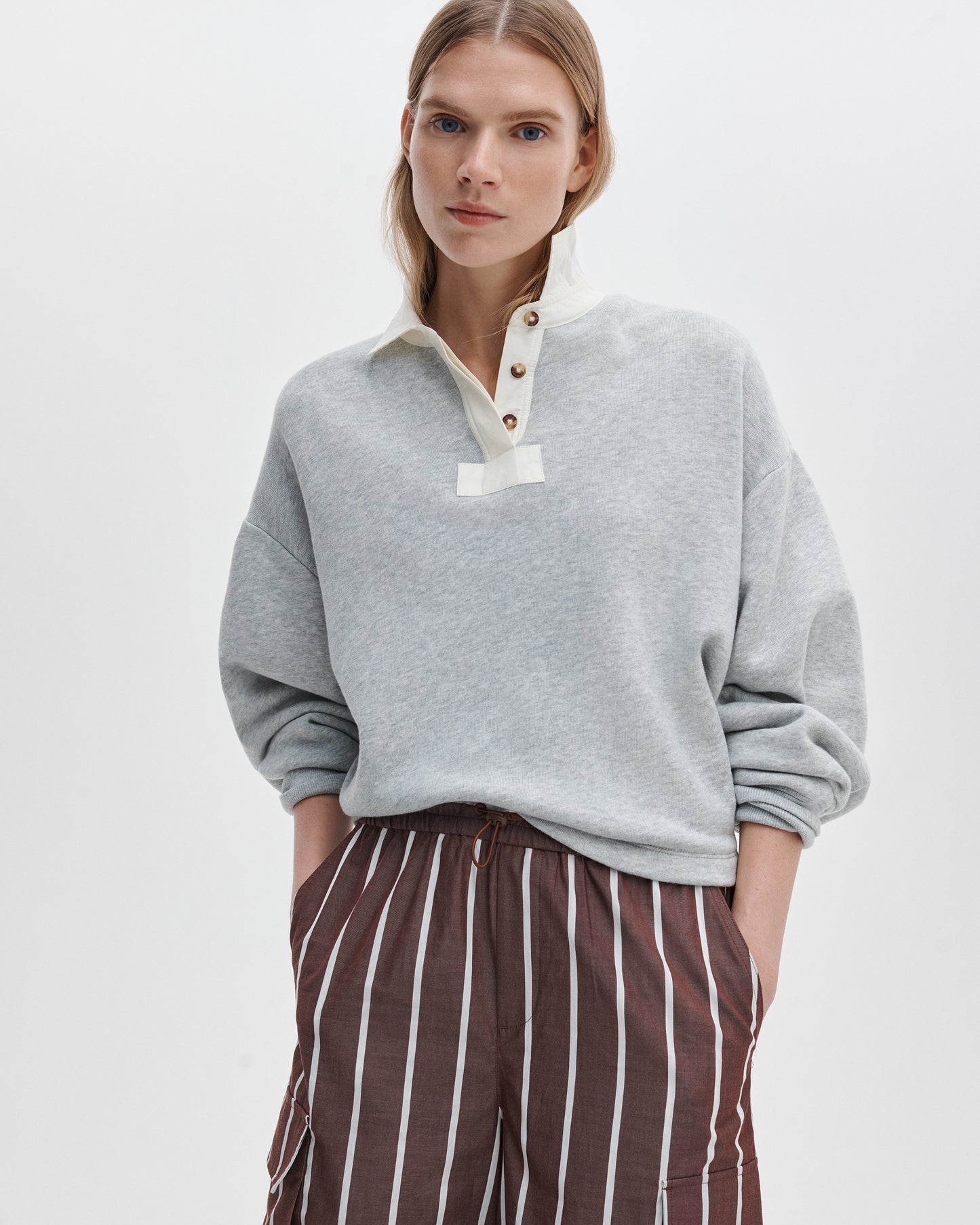 ヴィンテージ　テリー　オーバーサイズ　ポロ　スウェットシャツ