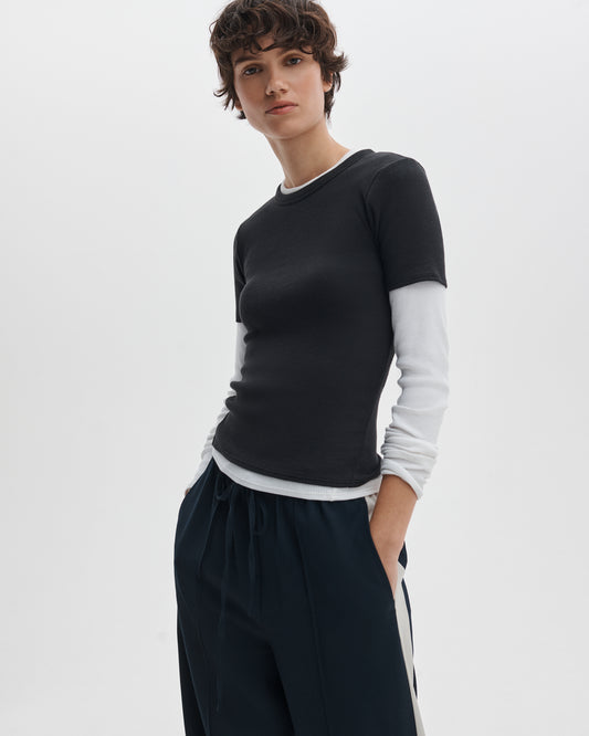 ザ　エッセンシャル　リブ　ショートスリーブ　クルー