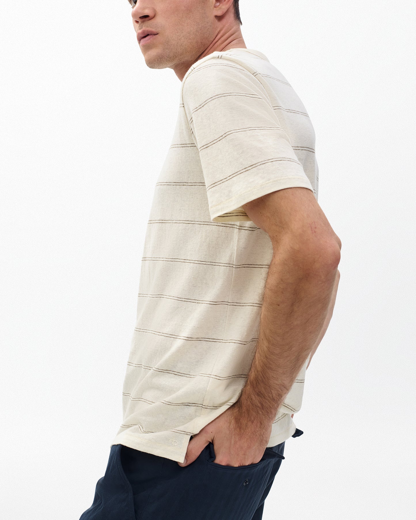 ヘンプ　ストライプ　クラシックT