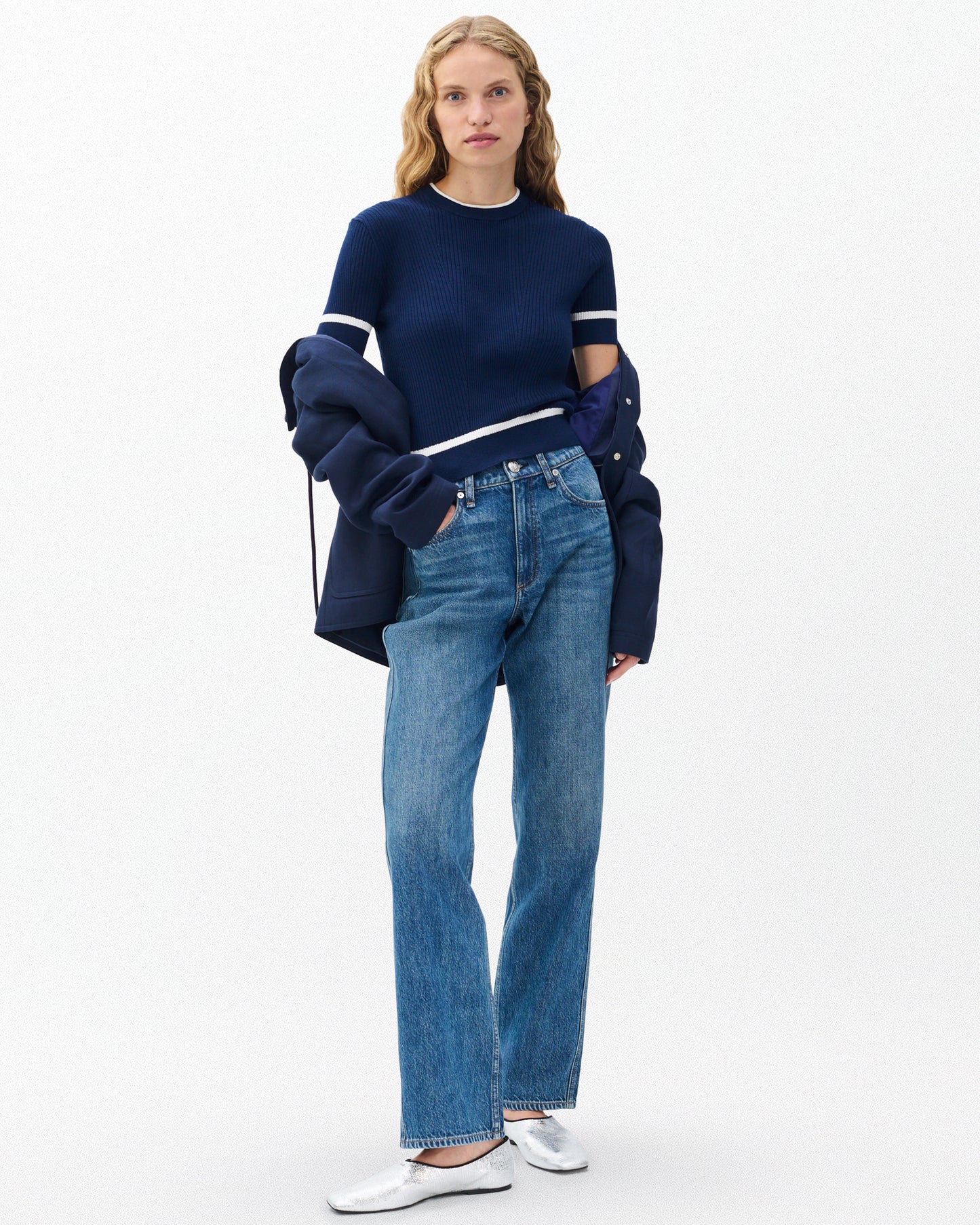 カッシー　リブ　ショートスリーブ