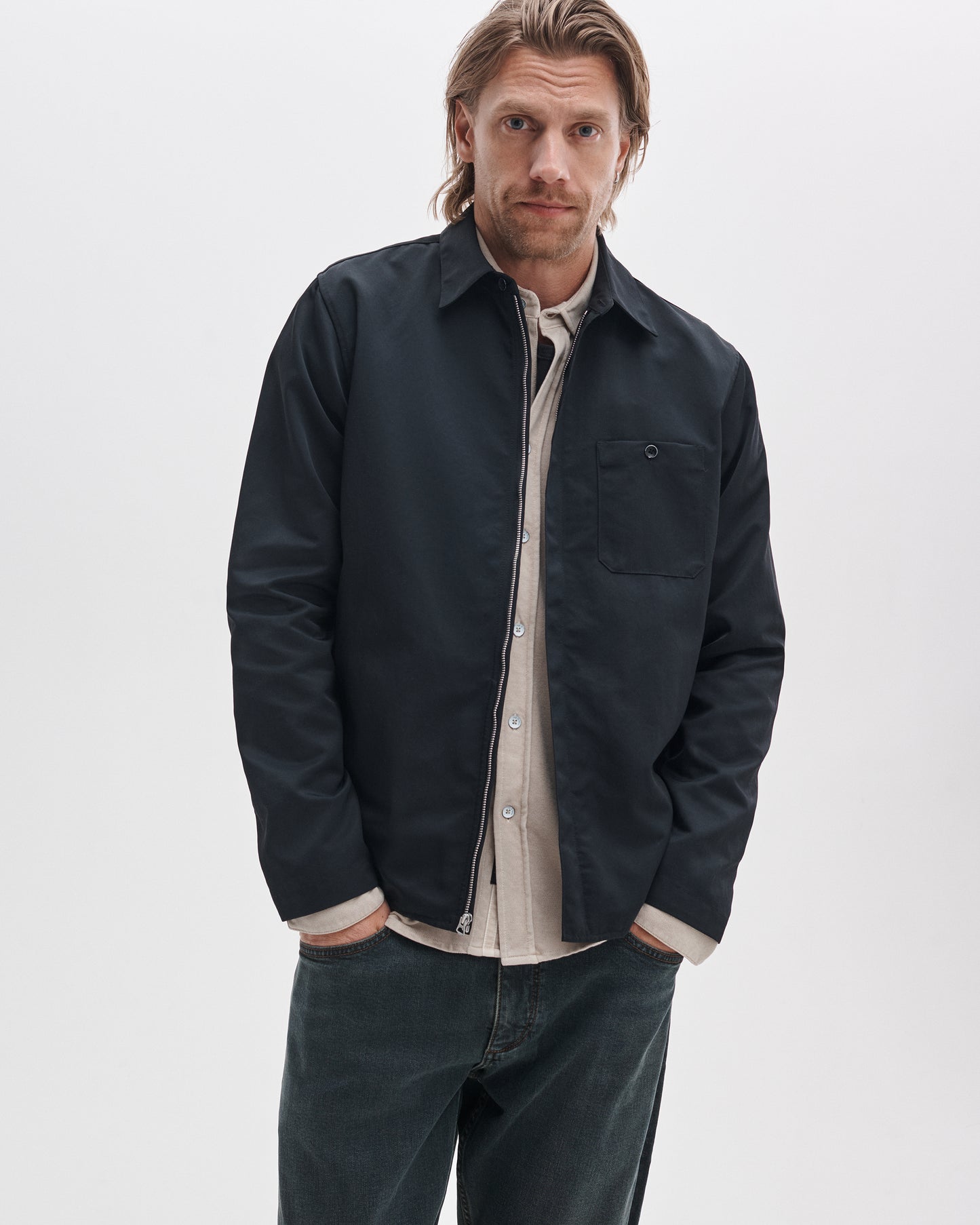 カール　ナイロン　ジップ　シャツ　ジャケット