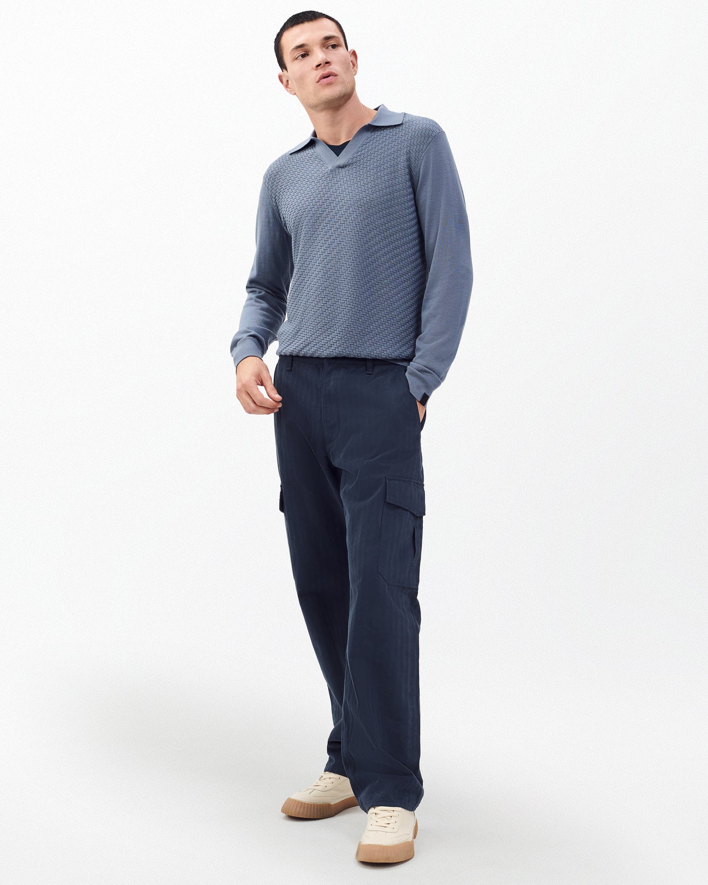 FIT 4　ヘリンボーン　カーゴパンツ