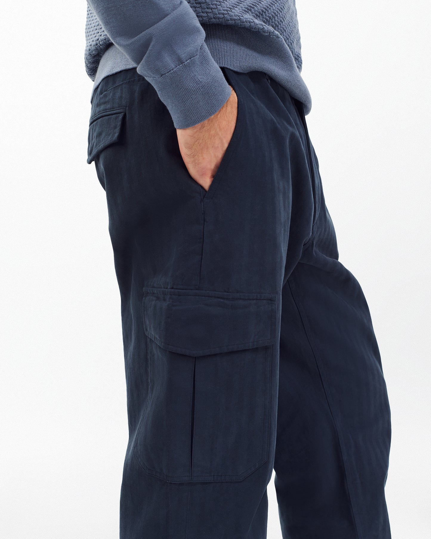 FIT 4　ヘリンボーン　カーゴパンツ