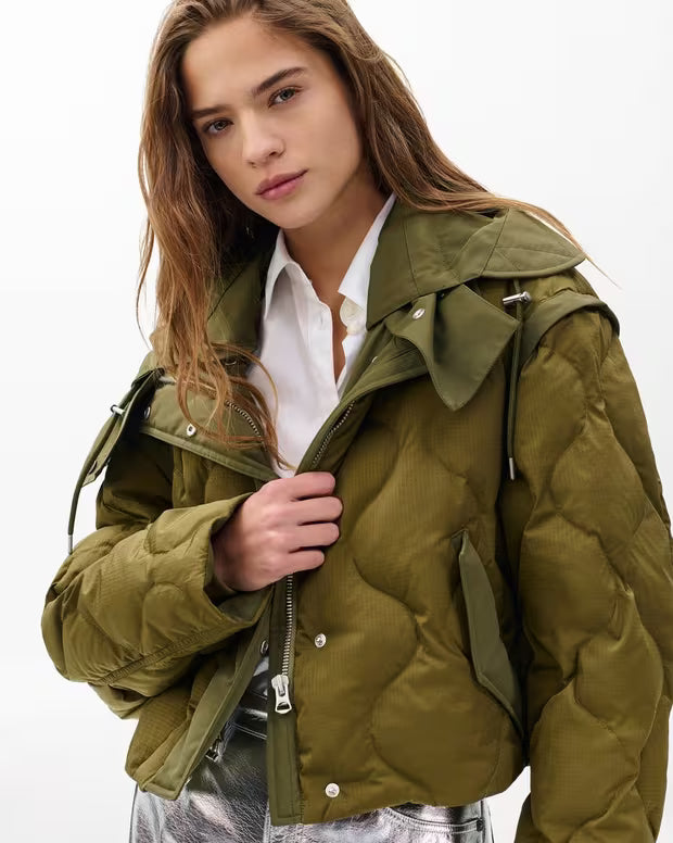 タキ　ロング　コンバーティブル　ジャケット　 - OLIVE