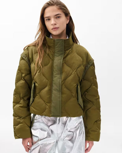 タキ　ロング　コンバーティブル　ジャケット　 - OLIVE