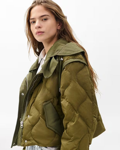 タキ　ロング　コンバーティブル　ジャケット　 - OLIVE