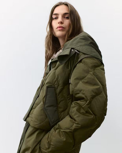 タキ　ロング　コンバーティブル　ジャケット　 - OLIVE